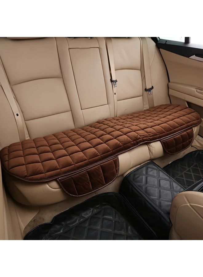 1pc Plush Non Slip Car Back Seat Cover Universal Size Protector Mat Black Automotive Rear Row Seat Cushion Interior Accessories - Image 2