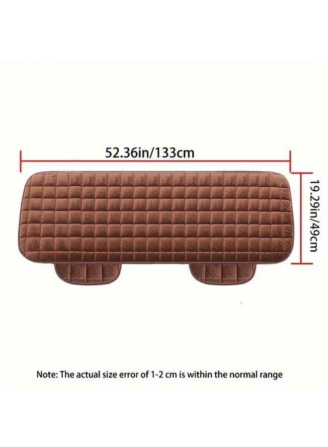 1pc Plush Non Slip Car Back Seat Cover Universal Size Protector Mat Black Automotive Rear Row Seat Cushion Interior Accessories - Image 3