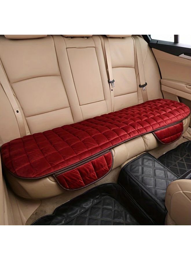 1pc Plush Non Slip Car Back Seat Cover Universal Size Protector Mat Black Automotive Rear Row Seat Cushion Interior Accessories - Image 5