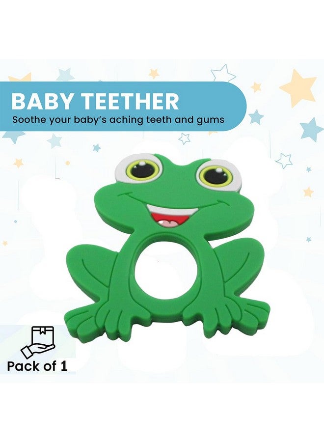Gadgetime USA Silicone Baby Teether - Frog Teething Relief Toys for Babies 3-36 Months, Toddlers, Girls & Boys - Stimulating & Soft Soothing - BPA Free - Image 2
