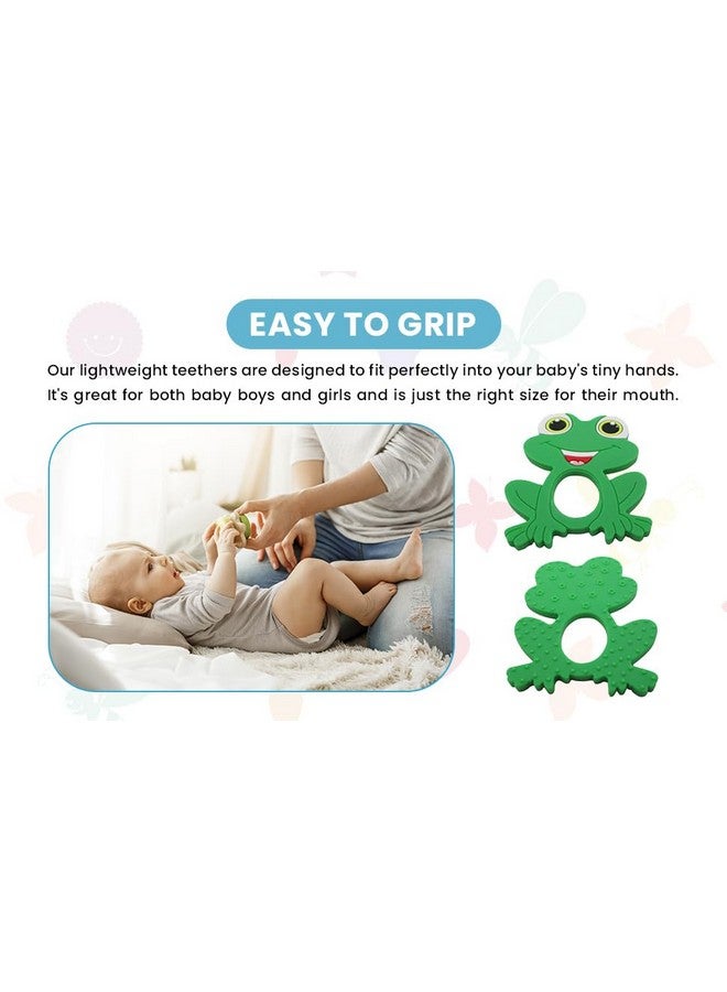 Gadgetime USA Silicone Baby Teether - Frog Teething Relief Toys for Babies 3-36 Months, Toddlers, Girls & Boys - Stimulating & Soft Soothing - BPA Free - Image 5