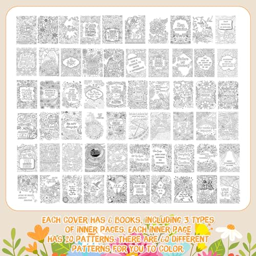 Liliful كتاب تلوين 144 قطعة من الأقوال التحفيزية للبالغين والأطفال، فن DIY، كتاب رسم لتخفيف التوتر مع أنماط ملهمة للبالغين، هدايا حفلات، حشو أكياس هدايا وهدايا العطلات - Image 5