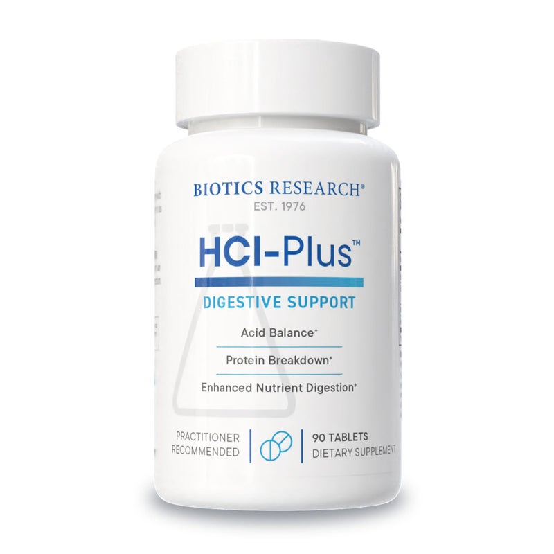 Biotics Research Biotics Research HCl Plus Supplies Betaine Hydrochloride Pepsin Glutamic Acid and More Supports Healthy Digestion 90 Tabs