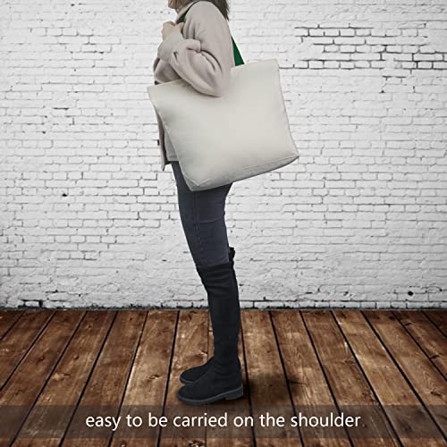 TOPDesign 2-Pack Canvas Tote Bags with Magnetic Snap, Reusable Grocery Shopping Bags, DIY Your Creative Designs - Image 2