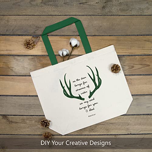 TOPDesign 2-Pack Canvas Tote Bags with Magnetic Snap, Reusable Grocery Shopping Bags, DIY Your Creative Designs - Image 3