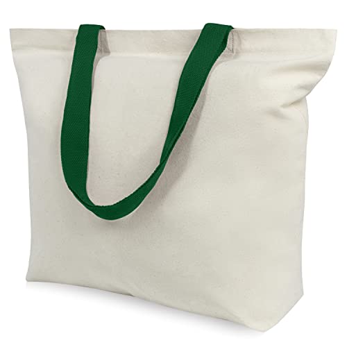 TOPDesign 2-Pack Canvas Tote Bags with Magnetic Snap, Reusable Grocery Shopping Bags, DIY Your Creative Designs - Image 1