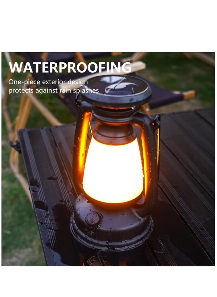 Classic Solar-Powered Rechargeable Camping Lantern Vintage Style for Hiking, Hunting, and Fishing. 3 Modes and eco-friendly for outdoor adventures  - Image 4