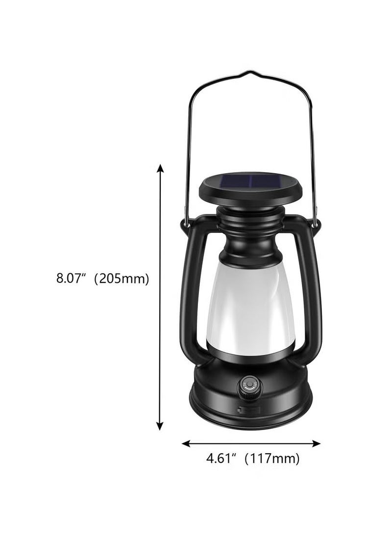 Classic Solar-Powered Rechargeable Camping Lantern Vintage Style for Hiking, Hunting, and Fishing. 3 Modes and eco-friendly for outdoor adventures  - Image 2