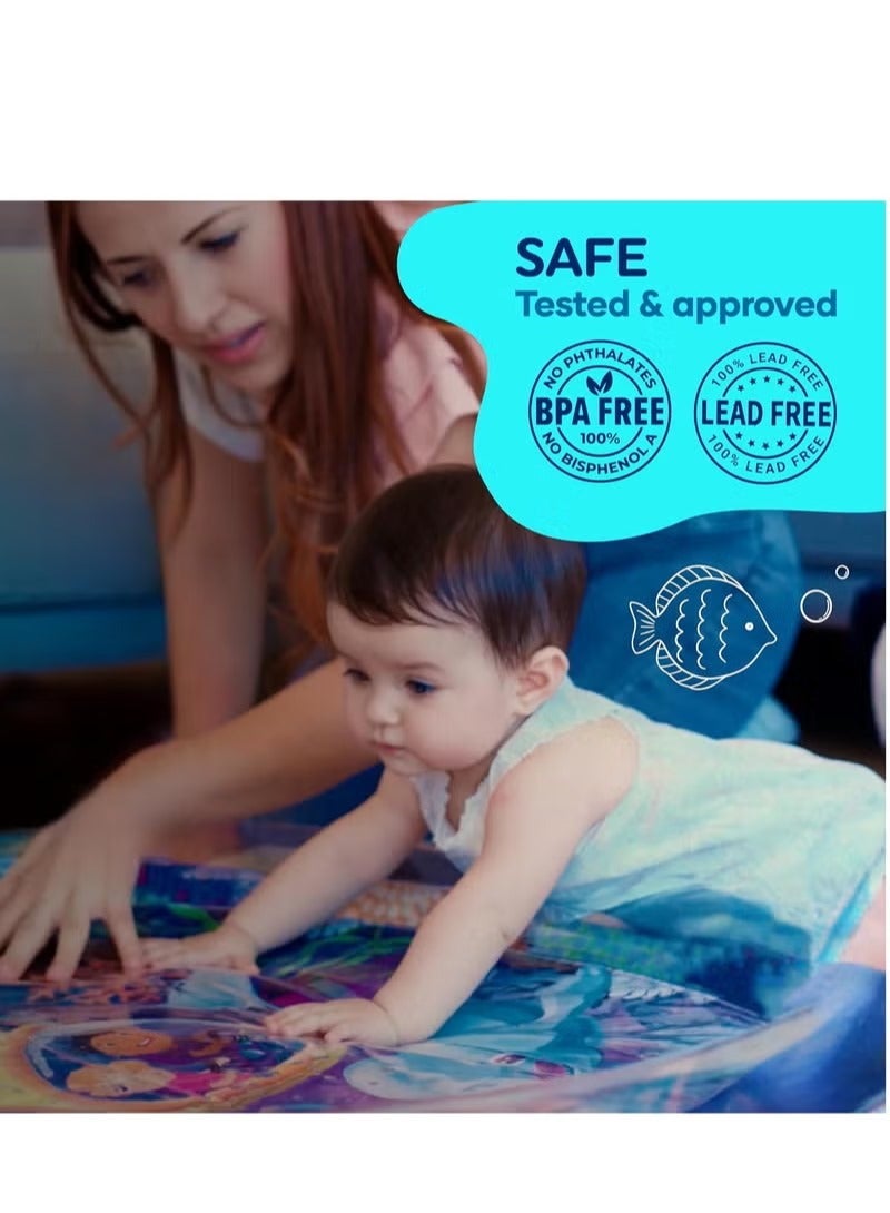 ممز بلانيت سجاده مائيه الحجم الكبير  من ممز بلانيت ،العاب اطفال حديثي الولاده تساعد علي تقويه عضلات الرقبه و الزحف حتي سن 5 سنوات ، مركز نشاط كبير جدا متعدد المراحل للاطفال والالعاب الحسية، سجاده لعب قابل للنفخ، هدية تحفيز بصري للاولاد والبنات, العاب للاطفال من سن 3 شهور ، العاب للبيبي_ العاب اطفال - Image 2