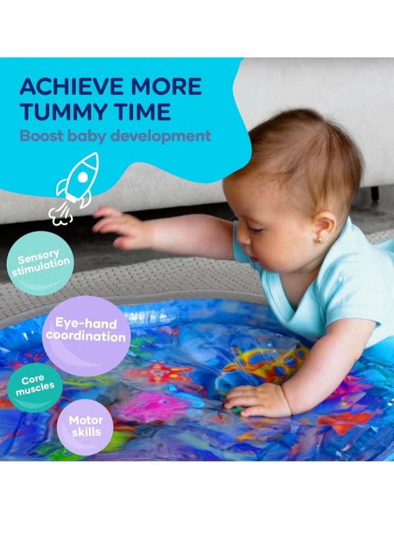ممز بلانيت سجاده مائيه الحجم الكبير  من ممز بلانيت ،العاب اطفال حديثي الولاده تساعد علي تقويه عضلات الرقبه و الزحف حتي سن 5 سنوات ، مركز نشاط كبير جدا متعدد المراحل للاطفال والالعاب الحسية، سجاده لعب قابل للنفخ، هدية تحفيز بصري للاولاد والبنات, العاب للاطفال من سن 3 شهور ، العاب للبيبي_ العاب اطفال - Image 5