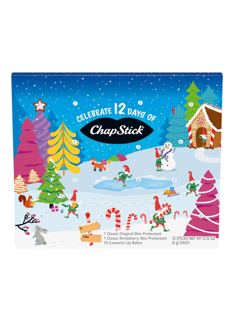 chapstick ChapStick 12 Days of Holiday Advent Calendar Lip Balm Gift Set - 0.15 Oz 