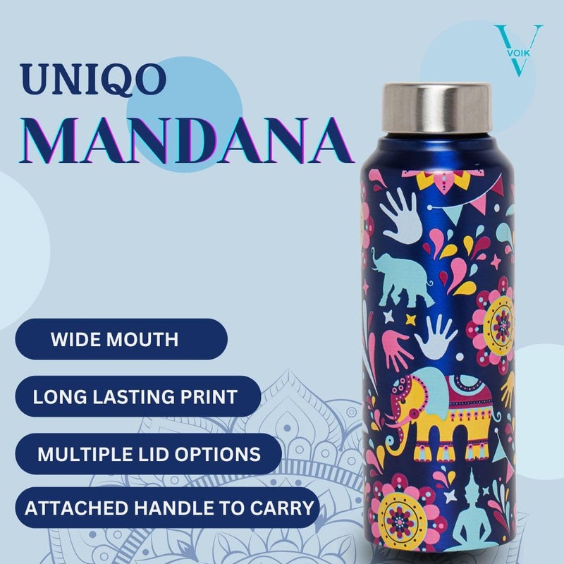 VOIK Mandana Steel Water Bottle Screw Bottle 750ML Steel Water Bottle for Kids Easy to Carry Stainless Steel Leak Proof BPA Free Non Toxic - Image 3