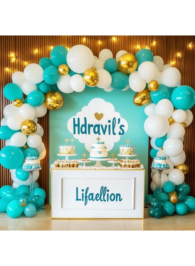 RUBFAC 129pcs Teal Blue Balloons Different Sizes 18 12 10 5 Inch Latex Turquoise Teal Balloon Garland Arch for Party Decoration Birthday Wedding Engagements Anniversary Baby Shower Party Supplies - Image 5