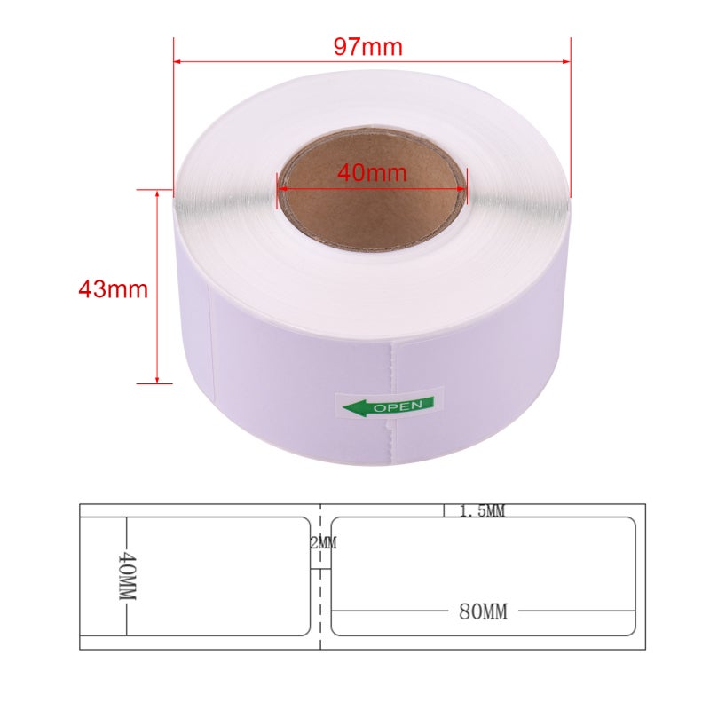 Thermal Paper Labels: Waterproof Scratch-Resistant Coating, High Viscosity, Clear Long-Lasting Print - Multi-Surface Adhesive Stickers for Supermarket Warehouse Logistics Medical Use - Image 3