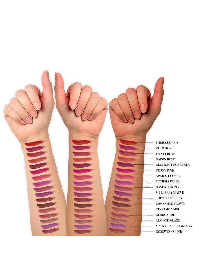 Just Herbs Ayurvedic Creamy Matte Long Lasting Liquid Lipstick, Lightweight & Hydrating Lip Colour With Liquorice & Sweet Almond Oil - Liquorice Brown  - Image 2