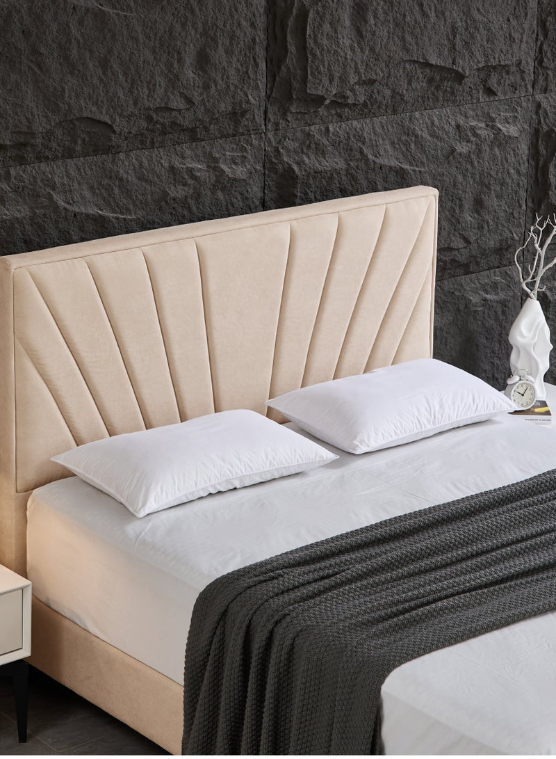 PanaX Panax Modern Upholstered Platform Bed Frame with Headboard - Strong Wooden Slats, Non-Slip & Noise-Free Design - No Box Spring Needed - Easy Assembly -Size Twin-Beige  - Image 4