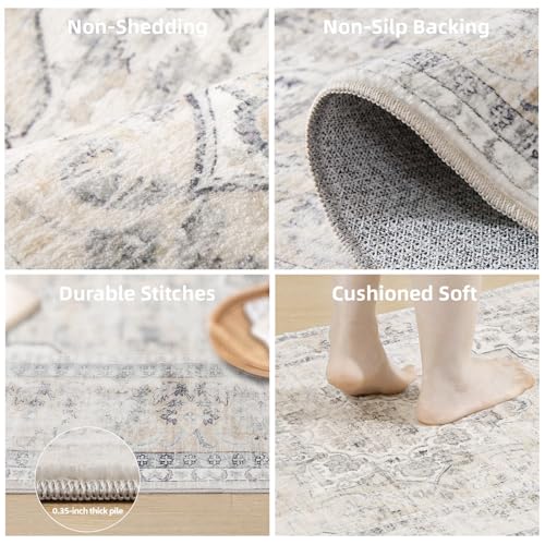 palohom Washable Kitchen Rugs Non Slip: 2'x6' Hallway Runner Rug Stain Resistant Non Slip Boho Floor rug with Rubber Backing Non Shedding Soft Carpet Runners for Indoor Entryway Bedroom Bedside Foyer Entrance - Image 3
