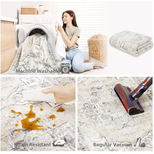 palohom Washable Kitchen Rugs Non Slip: 2'x6' Hallway Runner Rug Stain Resistant Non Slip Boho Floor rug with Rubber Backing Non Shedding Soft Carpet Runners for Indoor Entryway Bedroom Bedside Foyer Entrance - Image 4