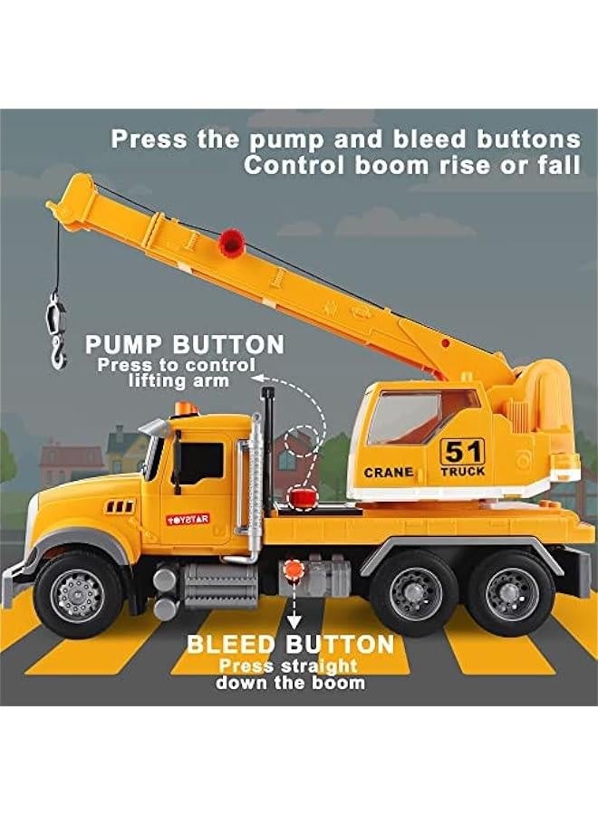 Toys for 3 Years Old Boys Girls Kids,Construction Toy Crane Truck with Lights and Sounds  - Image 2