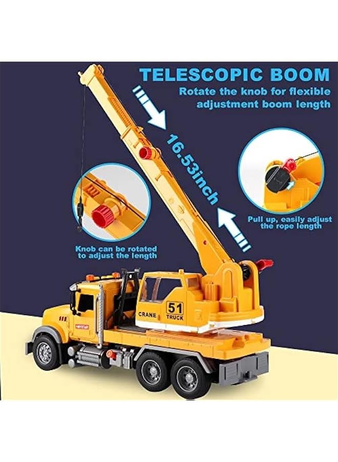 Toys for 3 Years Old Boys Girls Kids,Construction Toy Crane Truck with Lights and Sounds  - Image 3