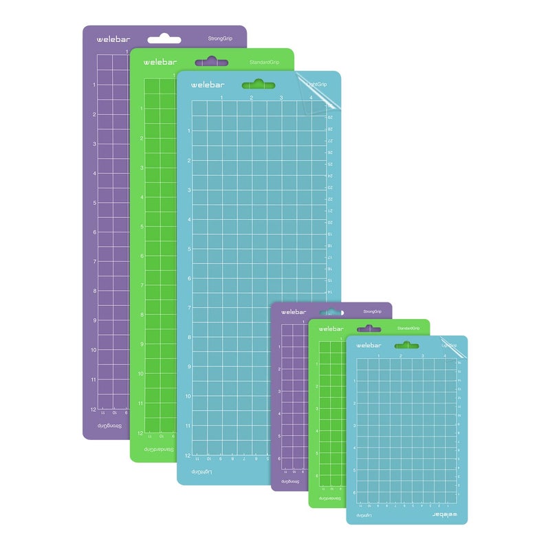 Welebar Variety Adhensive Cutting Mat for Cricut Joy 45x65 45x12 StandardGripLightGripStrongGrip 6 Pack Cutting Mats for Cricut Joy Machine