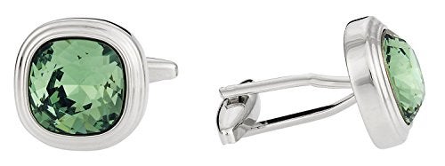 Cuff-Daddy Mens Erinite Green Crystal Cufflinks with Travel Presentation Gift Box - Image 2