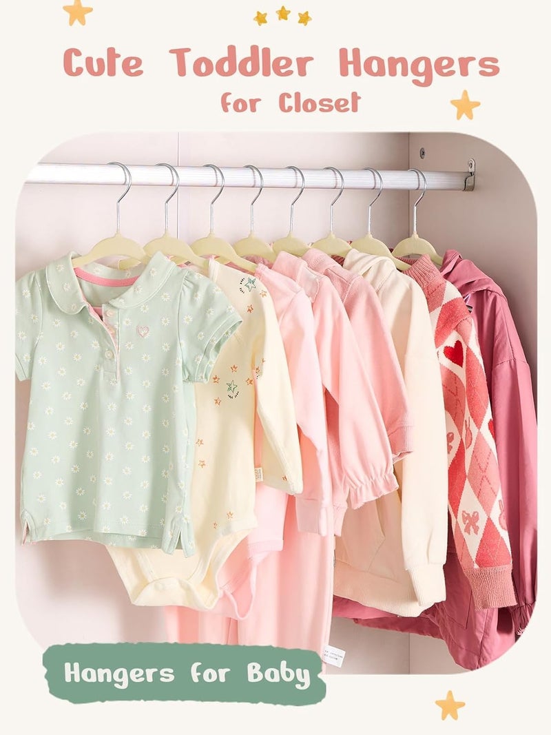HOUSE DAY 50 Pack Beige Velvet Baby Hangers - Durable Non-Slip Hangers for Infant & Toddler Clothes - Image 3