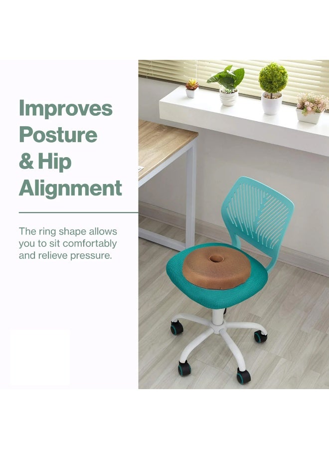 Agc Orthopedic Round Ring Seat Cushion with Gel Memory Foam Donut Pillow for Tailbone Pressure Relief Anti-Slip Base, Washable Breathable Cover For Office Chair, Car Seat, Home, Wheelchair, Travel - RC1014 - Image 4