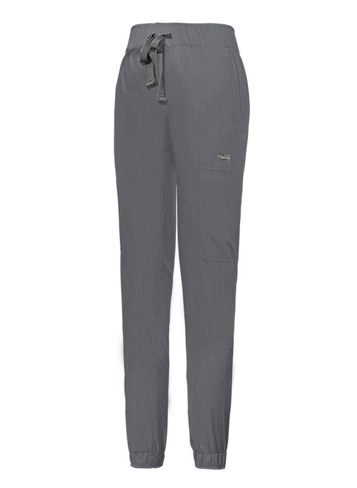 Loquat Medical Uniform Scrubs Pants Unisex Elastic Waist Jogger Pants Workwear Grey - Image 1