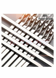 Excefore 10PCS Barbecue Skewers -15 inch Stainless Steel Wide Flat Metal Reusable Dishwasher Safe Grill Tools, Needles Kabob Sticks, Suitable for outdoor barbecues, family gatherings and gifts  - Image 5
