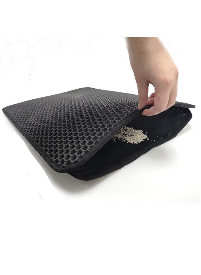 سجادة فضلات القطط السوداء الصغيرة | مضادة للتتبع، مقاومة للماء، غير قابلة للانزلاق | سهلة التنظيف - Image 1