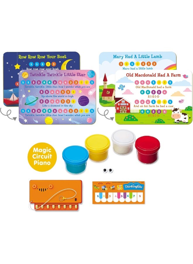 4M ThinkingKits Dough Circuit Piano – Conductive Dough Circuit Building Kit with Piano Module, Dough, Musical Cards & Crayons – Fun STEM Craft for Kids Ages 4+ | 00-04916 - Image 3