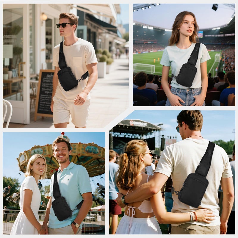 VADOO Sling Bag, Crossbody Bag with Zipper Lock, RFID Blocking & Water Resistant for Men and Women - Image 2