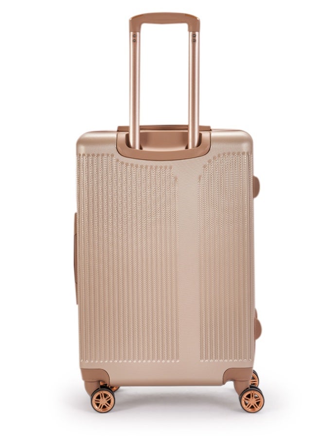 ليمرا طقم شنط سفر مكون من 6 حقائب أمتعة من ماركة ليمرا بلون ذهبي أنيق، مصنوع من مادة قوية وخفيفة، مزود بعجلات دوّارة 360 درجة ومقبض تلسكوبي وقفل أمان لتجربة سفر مريحة وآمنة. - Image 5