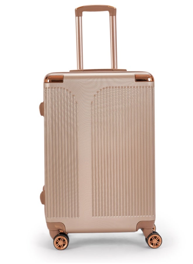 ليمرا طقم شنط سفر مكون من 6 حقائب أمتعة من ماركة ليمرا بلون ذهبي أنيق، مصنوع من مادة قوية وخفيفة، مزود بعجلات دوّارة 360 درجة ومقبض تلسكوبي وقفل أمان لتجربة سفر مريحة وآمنة. - Image 4