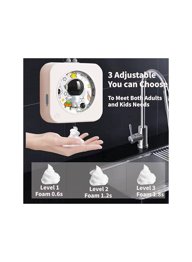 Automatic Soap Dispenser, Touchless Auto Foaming Soap Dispenser Hands Free Wall Mount Astronaut Electric Soap Dispenser USB-C Rechargeable Smart Dish Soap Dispenser with Sensor for Bathroom Kitchen - Image 2