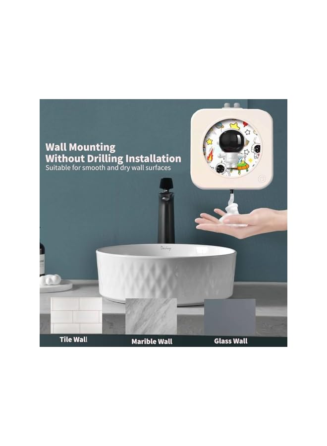 Automatic Soap Dispenser, Touchless Auto Foaming Soap Dispenser Hands Free Wall Mount Astronaut Electric Soap Dispenser USB-C Rechargeable Smart Dish Soap Dispenser with Sensor for Bathroom Kitchen - Image 3