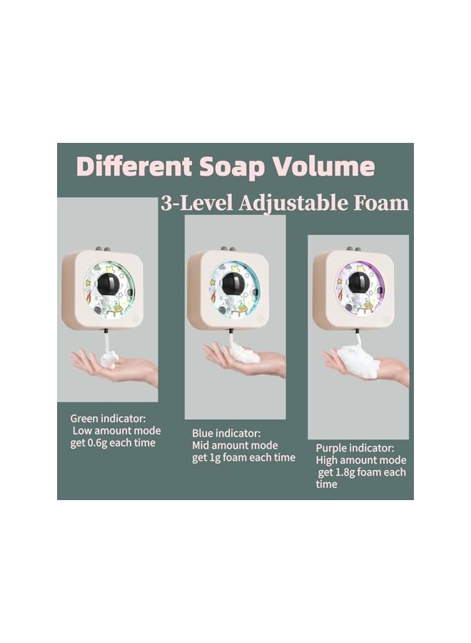 Automatic Soap Dispenser, Touchless Auto Foaming Soap Dispenser Hands Free Wall Mount Astronaut Electric Soap Dispenser USB-C Rechargeable Smart Dish Soap Dispenser with Sensor for Bathroom Kitchen - Image 4
