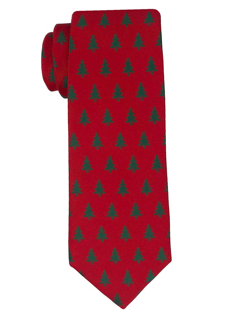Kebocis Boy's Holiday Ties Christmas Tree Tie Season Party Necktie Novelty Fun Tie, Red - Image 2
