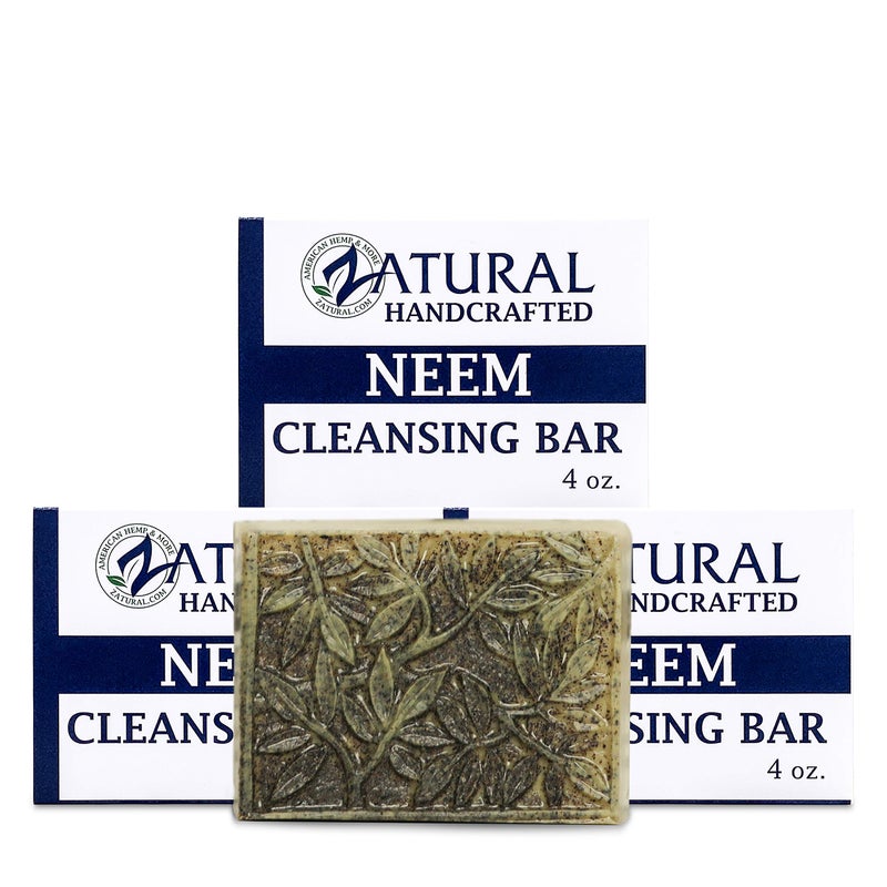 Zatural Neem Soap Bar Ultra-Sensitive Skin-Soothing Therapy for Skin Irritation, Itching, Flaking, and Dryness (3 Count) - Image 1