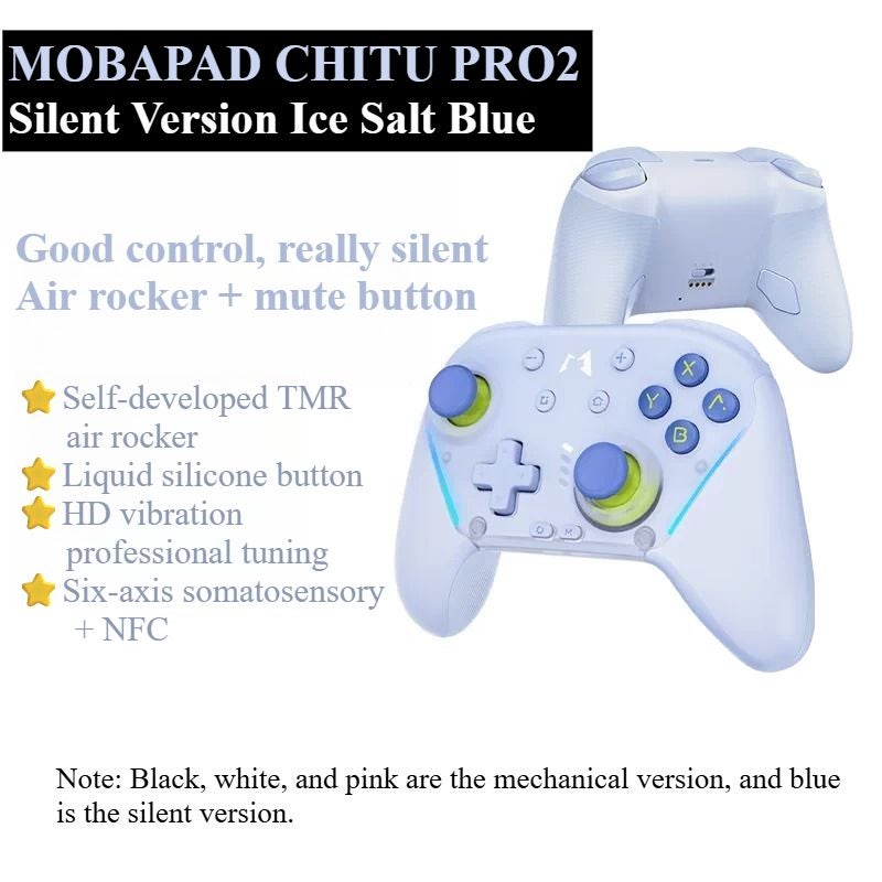 Mobapad Chitu Pro2 Bluetooth Controller for Nintendo Switch 1/2, PC, Android, iOS Gamepad Gaming Accessory, Blue - Image 1