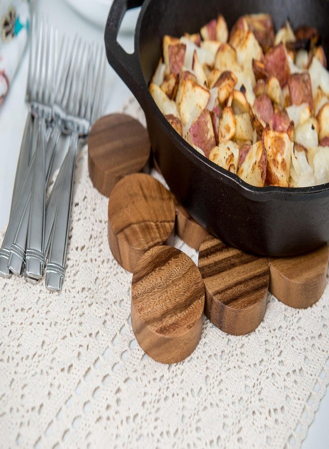 ليبر أنترناشونال قاعدة خشبية منقطة من خشب الأكاسيا من ليبر إنترناشونال للأواني والمقالي والأطباق الساخنة، 8 بوصات × 8 بوصات × 1/2 بوصة - Image 5