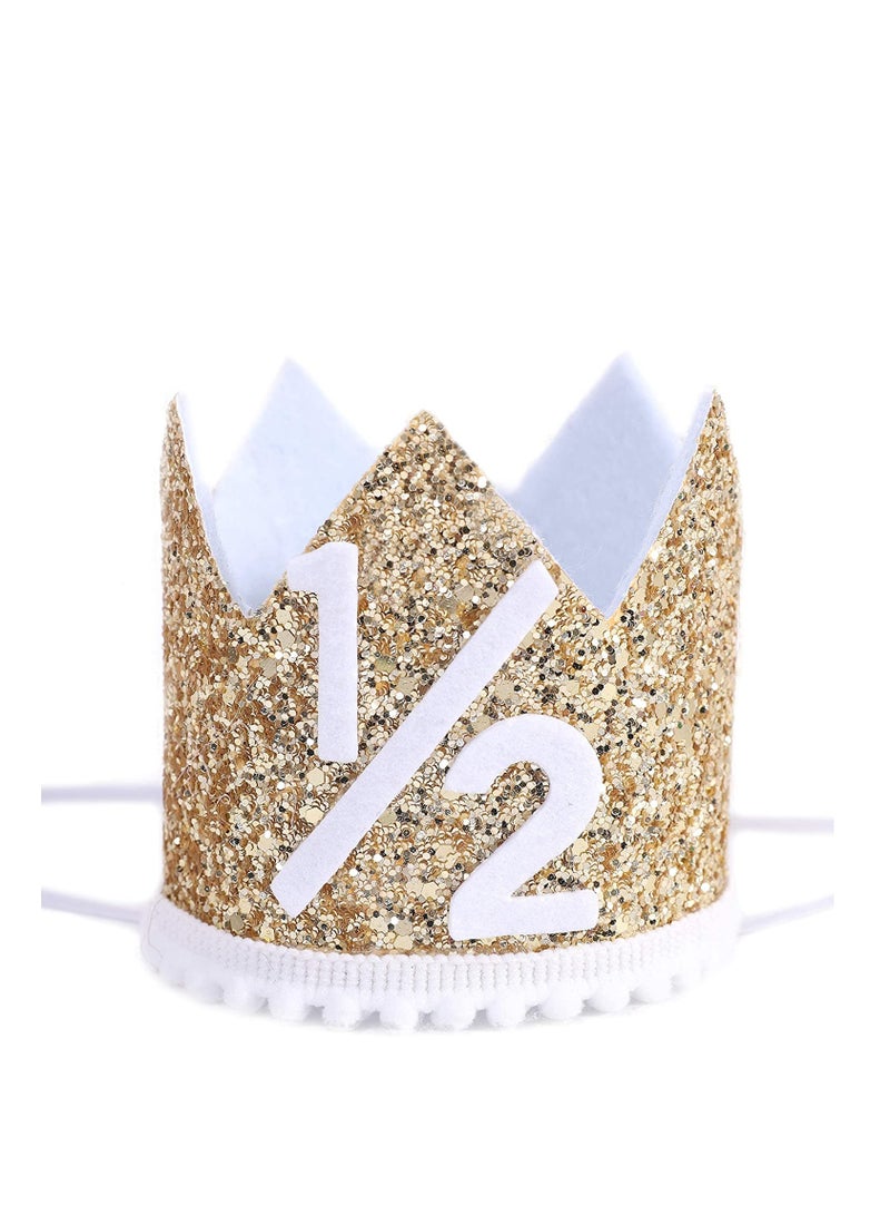 Excefore Birthday Party Crown, Golden Hat, Adjustable and Reusable, Royalty Decorations, Crown Supplies, for Kids Adults - Image 1