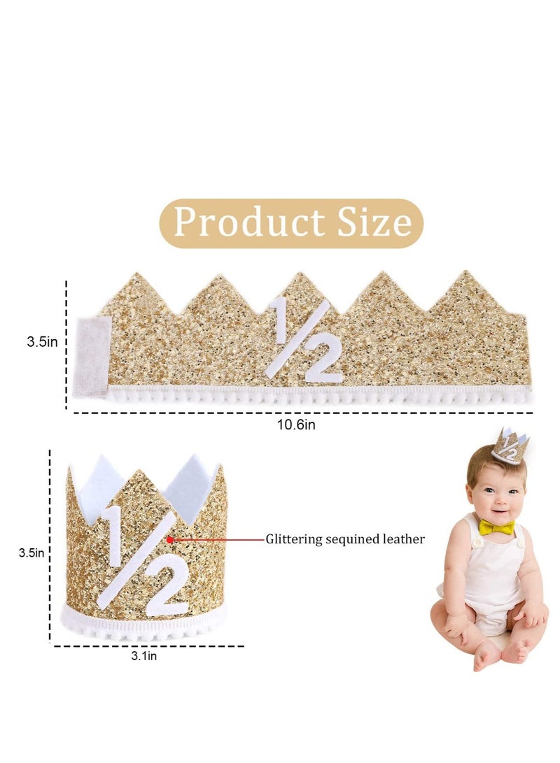 Excefore Birthday Party Crown, Golden Hat, Adjustable and Reusable, Royalty Decorations, Crown Supplies, for Kids Adults - Image 2