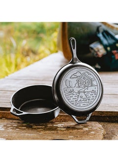 LODGE Lodge Cast Iron Wanderlust Series Cabin Combo Cooker 3.2 Quart​ Black  - Image 3