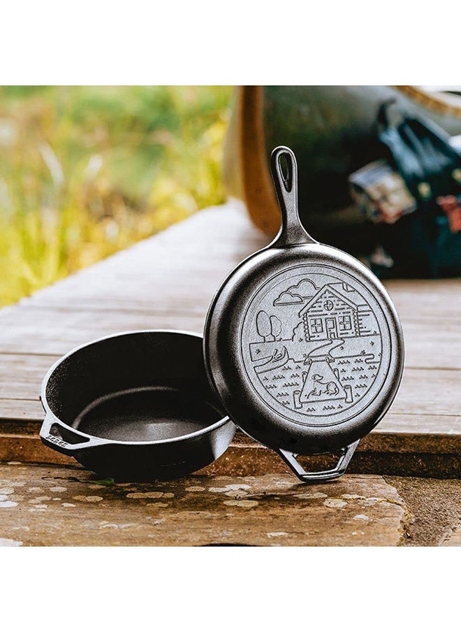 LODGE - Lodge Cast Iron Wanderlust Series Cabin Combo Cooker 3.2 Quart​ Black - Image 1