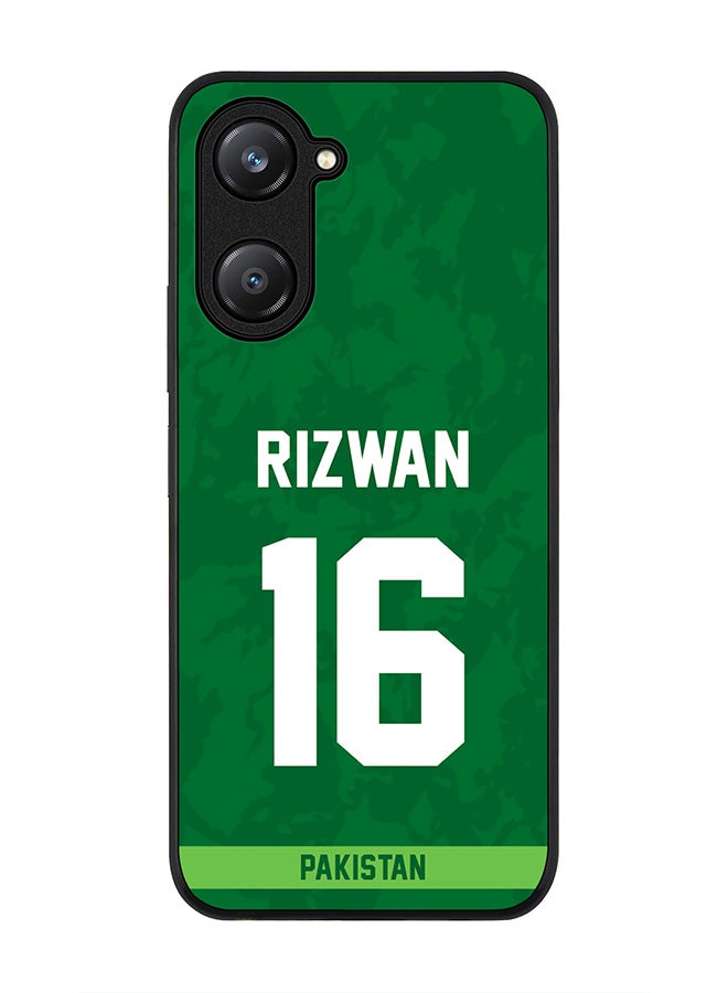 Stylizedd Rugged Black edge case for Vivo Y28s 5G / Vivo Y18 4G /Vivo Y03 4G, Slim fit Case Flexible Cover - Team Pakistan Mohammad Rizwan, Jersey No 16 - Image 1