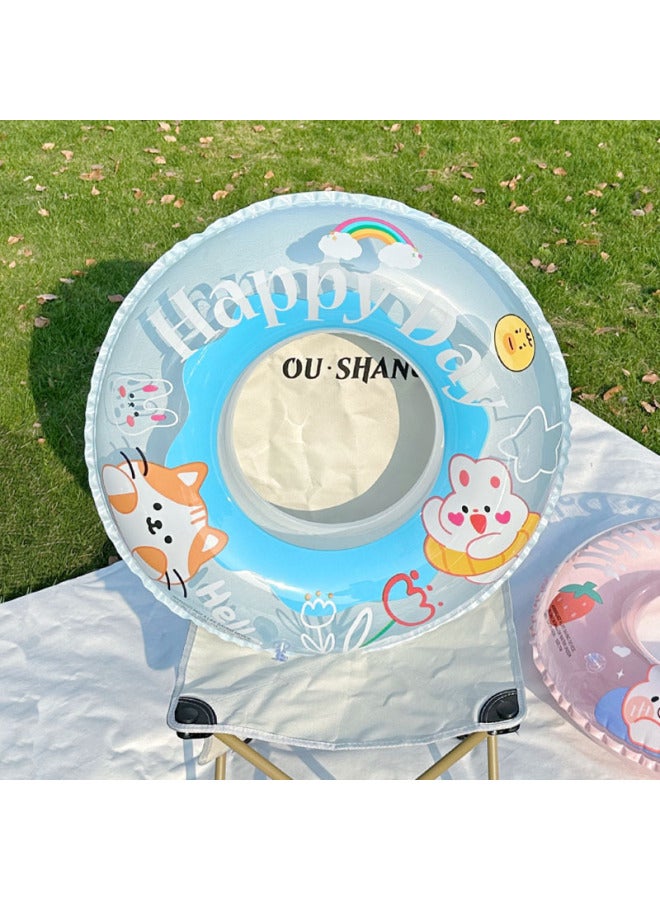 Generic Swimming Ring For Adults And Children Internet Celebrity Transparent Lifebuoy For Men And Women Summer Inflatable Party Armpit Ring Adult Swimming Equipment 