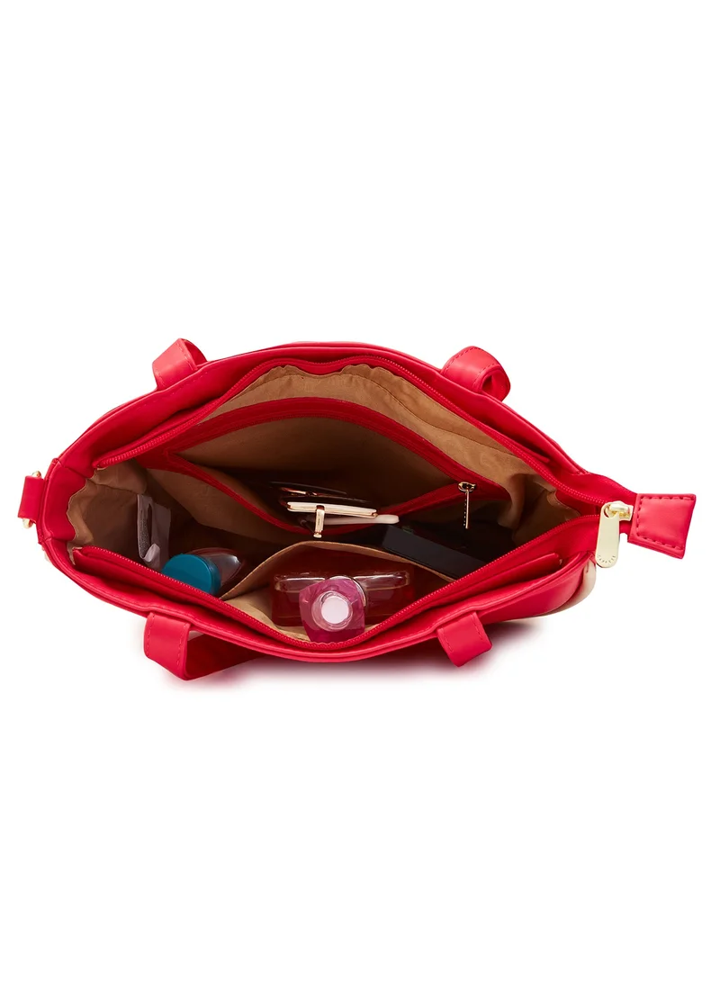 CAPRESE Caprese Gracie Solid Magenta Faux Leather Medium Satchel Bag
