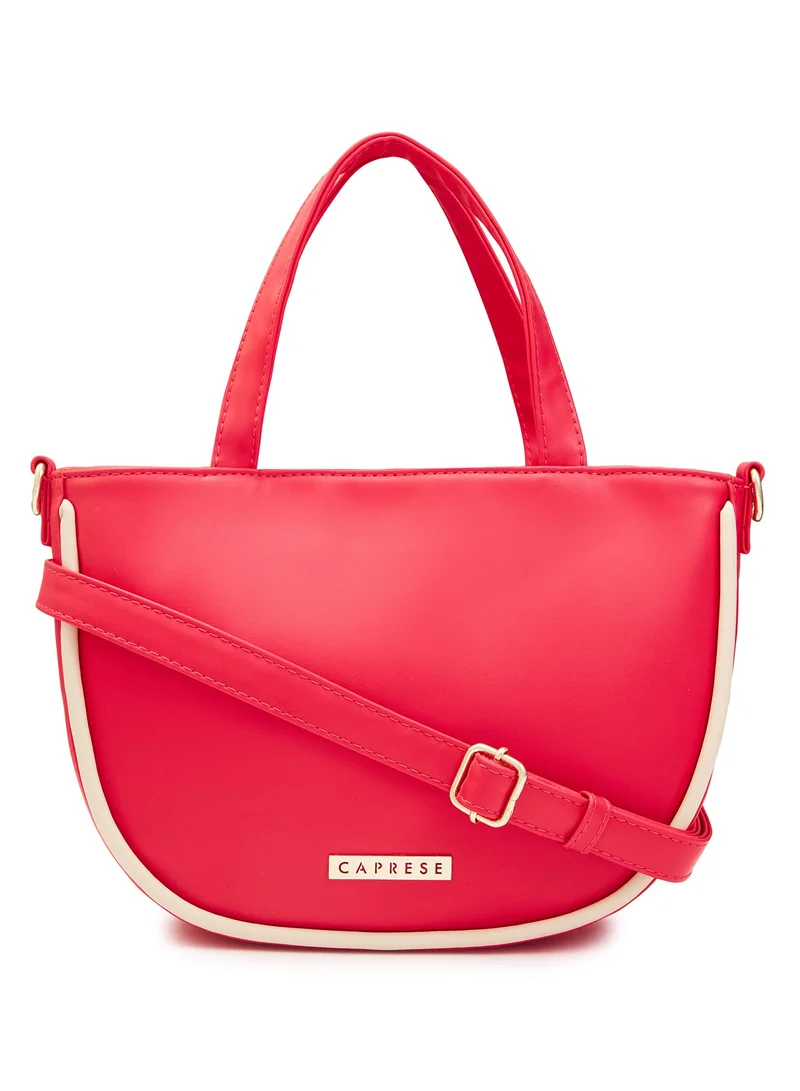 CAPRESE Caprese Gracie Solid Magenta Faux Leather Medium Satchel Bag
